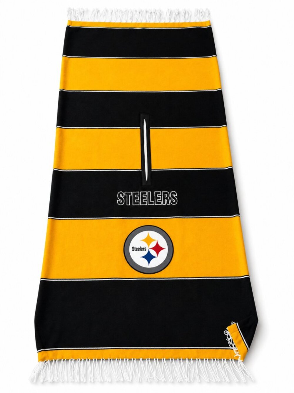 Pittsburgh Steelers Black & Gold Striped Fringed Winter Scarf NFL